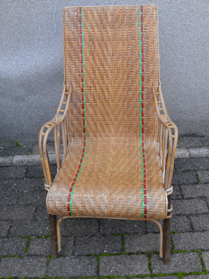 fauteuil rotin et bois courbé