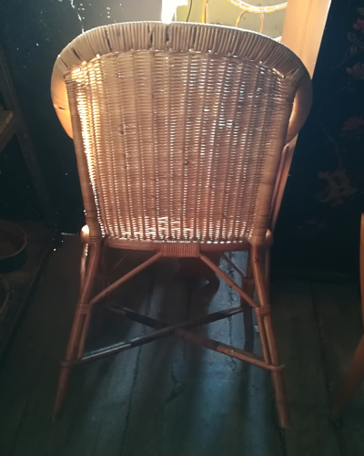 fauteuil rotin vintage année 40/50